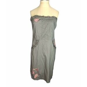 Forever by Forever 21 Mini Dress Strapless Punk Goth Gray/Black Size Medium